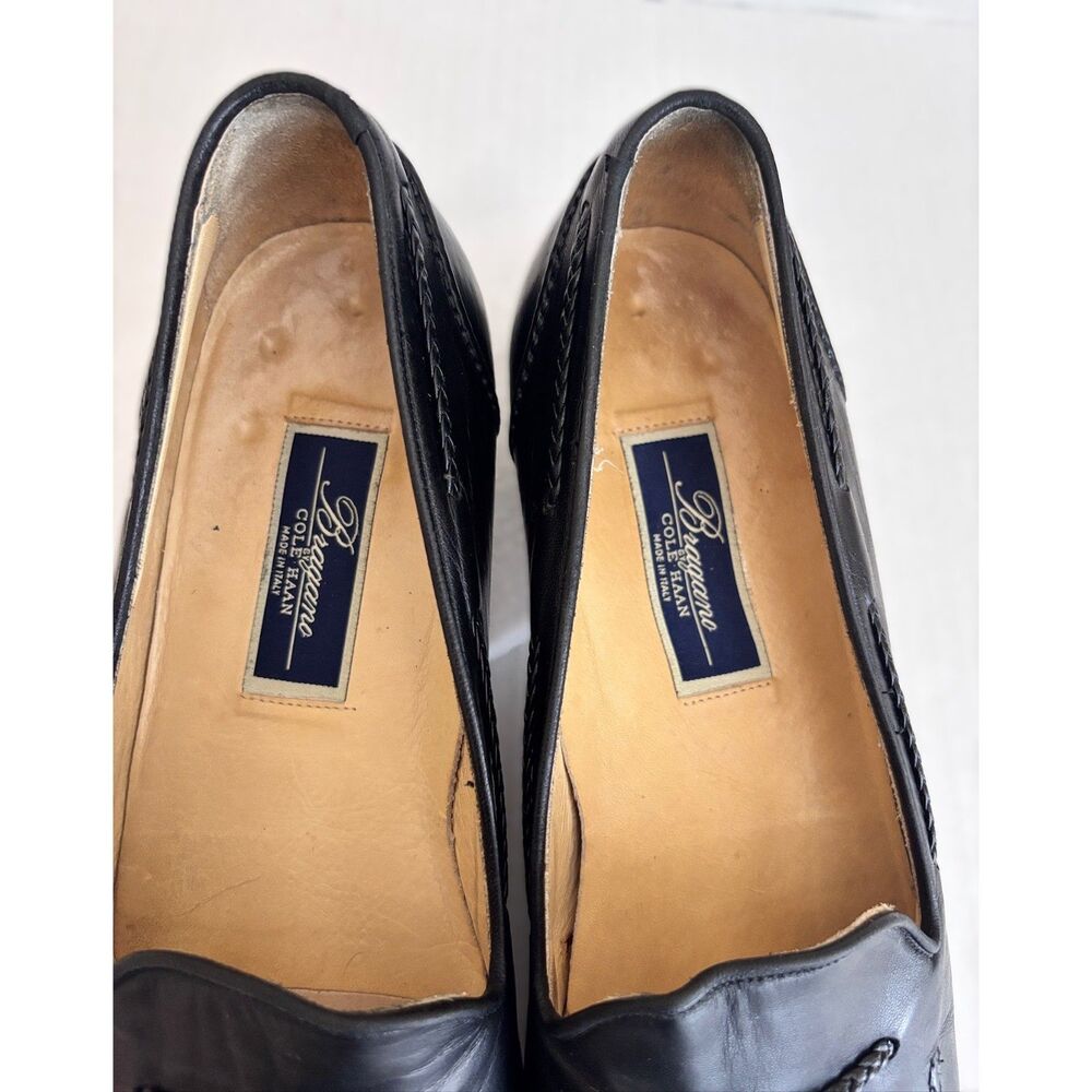 Cole Haan Bragano Black Premium Leather Tassel Kiltie Loafers Italy 11.5 M RARE - Picture 9 of 12